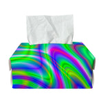 Neon Green Psychedelic Trippy Print Rectangle Tissue Box Cover
