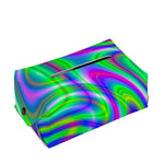 Neon Green Psychedelic Trippy Print Rectangle Tissue Box Cover