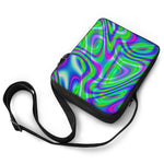Neon Green Psychedelic Trippy Print Rectangular Crossbody Bag