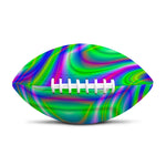 Neon Green Psychedelic Trippy Print Rugby Ball