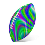Neon Green Psychedelic Trippy Print Rugby Ball