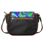 Neon Green Psychedelic Trippy Print Saddle Bag