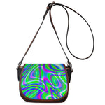 Neon Green Psychedelic Trippy Print Saddle Bag