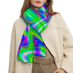 Neon Green Psychedelic Trippy Print Scarf