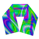 Neon Green Psychedelic Trippy Print Scarf