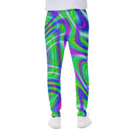 Neon Green Psychedelic Trippy Print Scuba Joggers