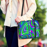 Neon Green Psychedelic Trippy Print Shoulder Strap Bible Bag
