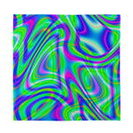 Neon Green Psychedelic Trippy Print Silk Bandana
