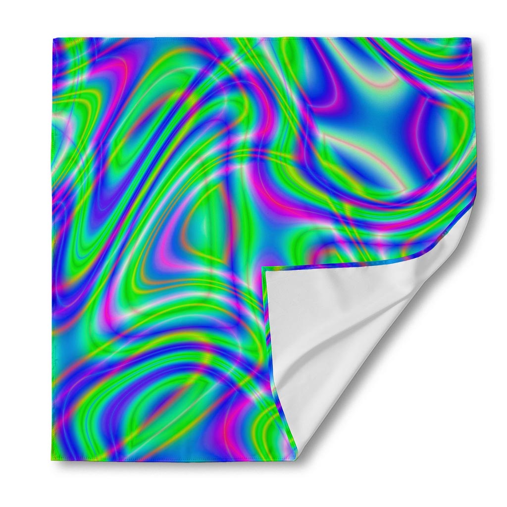 Neon Green Psychedelic Trippy Print Silk Bandana