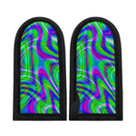 Neon Green Psychedelic Trippy Print Skillet Handle Cover