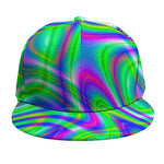 Neon Green Psychedelic Trippy Print Snapback Cap