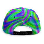 Neon Green Psychedelic Trippy Print Snapback Cap
