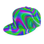 Neon Green Psychedelic Trippy Print Snapback Cap