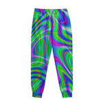 Neon Green Psychedelic Trippy Print Sweatpants