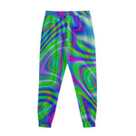Neon Green Psychedelic Trippy Print Sweatpants