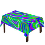 Neon Green Psychedelic Trippy Print Tablecloth