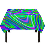 Neon Green Psychedelic Trippy Print Tablecloth