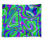 Neon Green Psychedelic Trippy Print Tapestry
