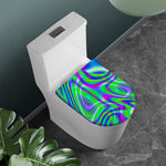 Neon Green Psychedelic Trippy Print Toilet Lid Cover