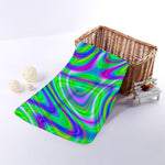 Neon Green Psychedelic Trippy Print Towel