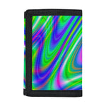 Neon Green Psychedelic Trippy Print Trifold Wallet