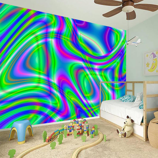 Neon Green Psychedelic Trippy Print Wall Sticker