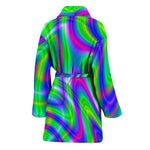 Neon Green Psychedelic Trippy Print Women's Bathrobe