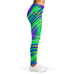 Neon Green Psychedelic Trippy Print Women's Leggings