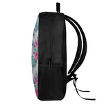 Neon Hibiscus Tropical Pattern Print 17 Inch Backpack