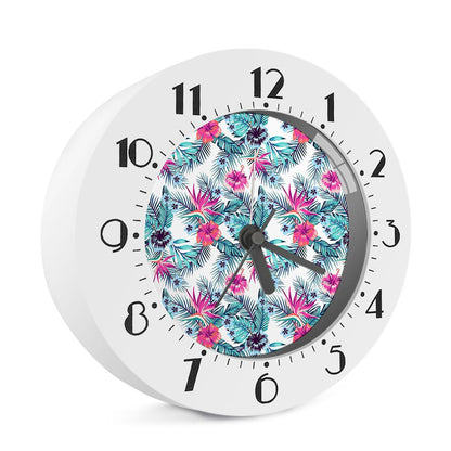 Neon Hibiscus Tropical Pattern Print Alarm Clock