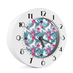 Neon Hibiscus Tropical Pattern Print Alarm Clock