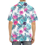 Neon Hibiscus Tropical Pattern Print Aloha Shirt