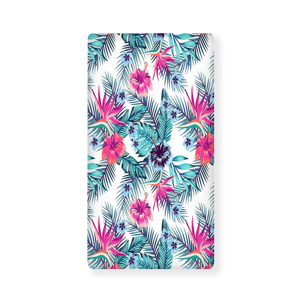 Neon Hibiscus Tropical Pattern Print Baby Crib Sheet