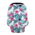 Neon Hibiscus Tropical Pattern Print Baby Seat Cover