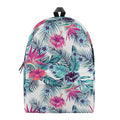 Neon Hibiscus Tropical Pattern Print School Backpack