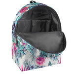Neon Hibiscus Tropical Pattern Print Backpack