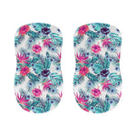Neon Hibiscus Tropical Pattern Print Bar Stool Covers
