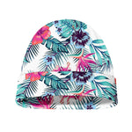 Neon Hibiscus Tropical Pattern Print Beanie