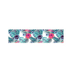 Neon Hibiscus Tropical Pattern Print Bed Runner