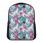 Neon Hibiscus Tropical Pattern Print Casual Backpack