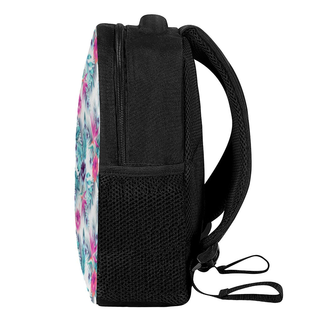 Neon Hibiscus Tropical Pattern Print Casual Backpack