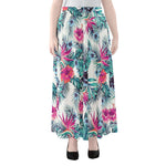 Neon Hibiscus Tropical Pattern Print Chiffon Maxi Skirt