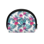 Neon Hibiscus Tropical Pattern Print Coin Purse