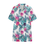 Neon Hibiscus Tropical Pattern Print Cotton Hawaiian Shirt