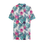 Neon Hibiscus Tropical Pattern Print Cotton Hawaiian Shirt