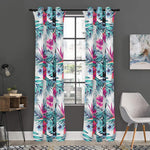 Neon Hibiscus Tropical Pattern Print Curtain