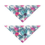 Neon Hibiscus Tropical Pattern Print Dog Bandana