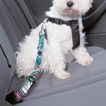 Neon Hibiscus Tropical Pattern Print Dog Seat Belt