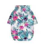 Neon Hibiscus Tropical Pattern Print Dog Zip Up Hoodie