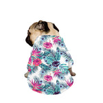 Neon Hibiscus Tropical Pattern Print Dog Zip Up Jacket